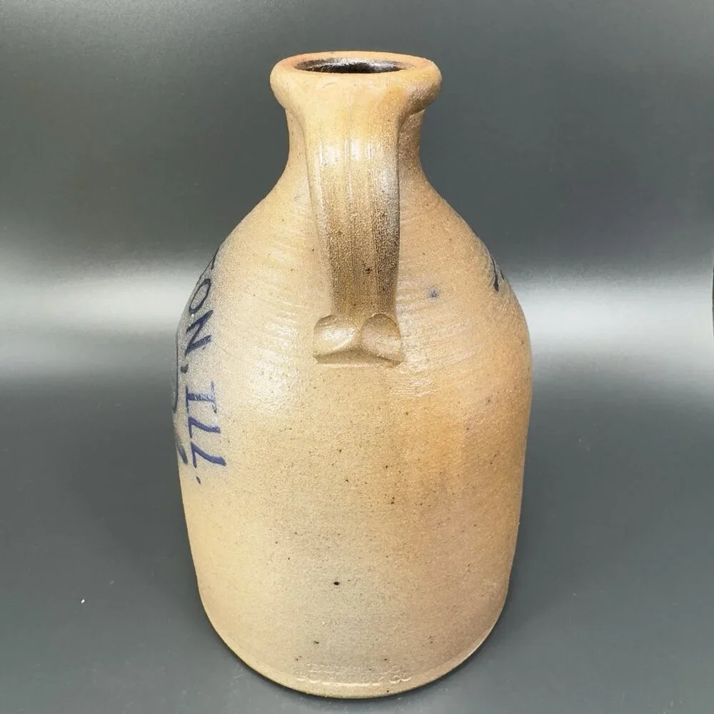 Vintage 1988 Braun Buffalo NY Stoneware Jug Container Brown Salt Glaze Pottery‎